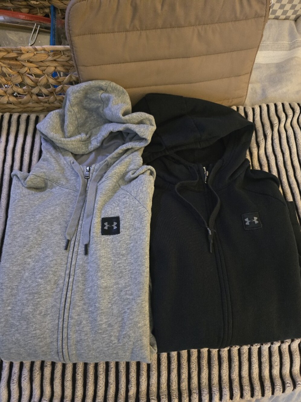 Under Armour Black & Light Gray Full Zip Hoodies (Set Of 2)